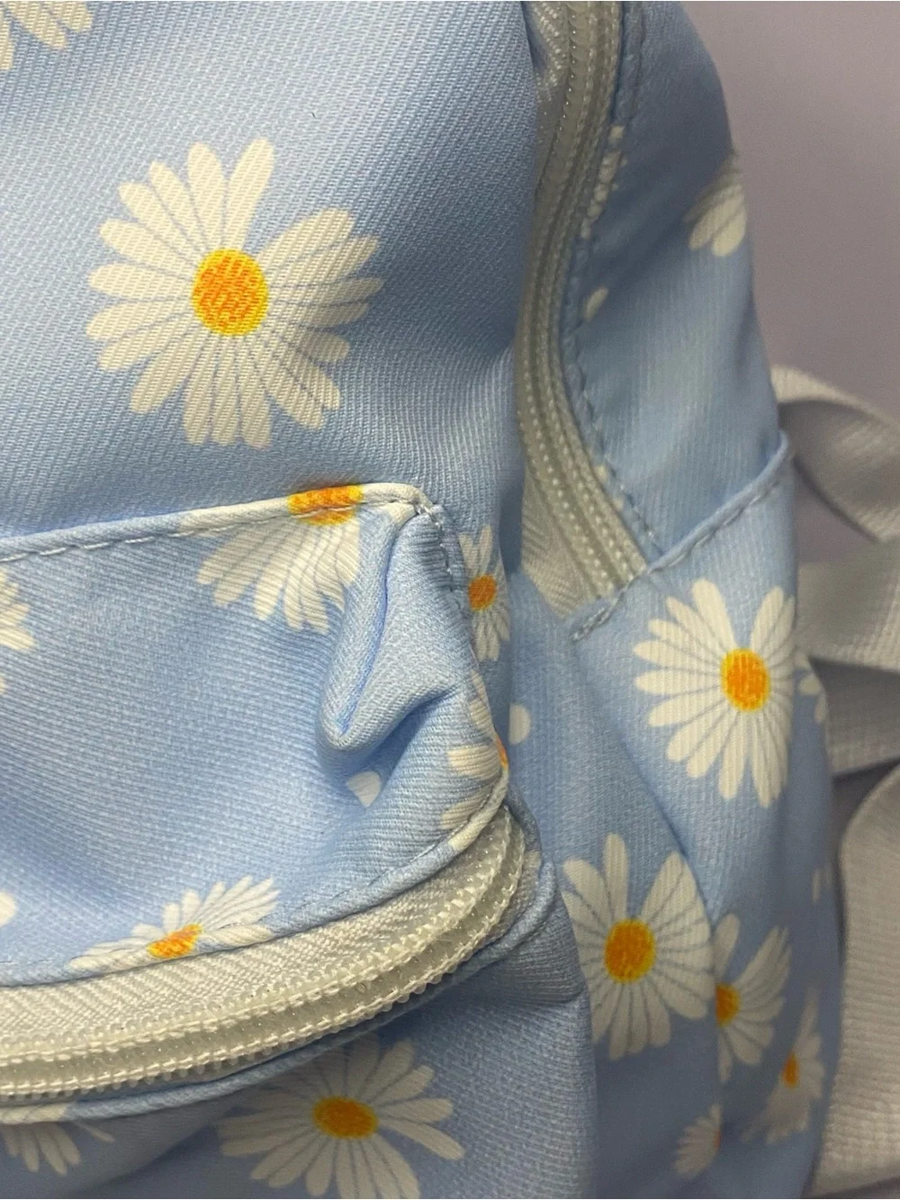 New Elli by Capelli Womens or Kids Daisy Print Mini Backpack - Light Blue